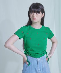 miette/ハート刺繍サイドシャーリングTシャツ/506246260