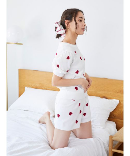 セール】エアモコハートジャガードプルオーバー＆ショートパンツセット  