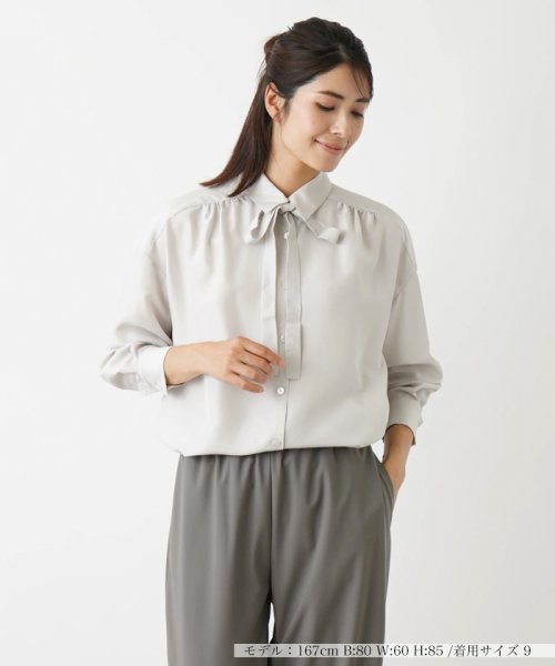リボンタイ付きシルクブラウス【ETERNAL】 