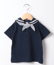 petit main(プティマイン)/【リンク・接触冷感】セーラーTシャツ/紺