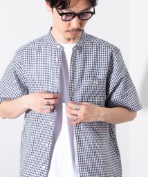 GLOSTER/【GLOSTER/グロスター】フレンチブルドッグ刺繍 リネン 半袖シャツ バンドカラー/506217368