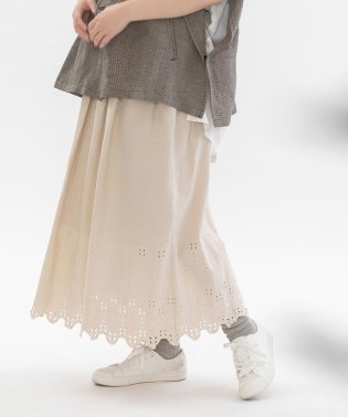 nop de nod/リネンコットン裾刺繍スカート/506241763