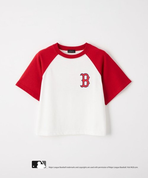 green label relaxing （Kids）(グリーンレーベルリラクシング（キッズ）)/【別注】MLB ラグラン Tシャツ 100cm－130cm/RED