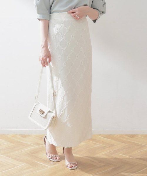 Couture Brooch(クチュールブローチ)/カットレースIラインスカート/オフホワイト（003）
