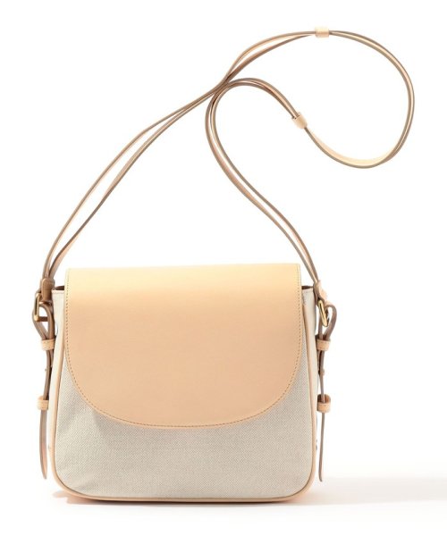 SegeN Werk.06 コットンリネン×レザー ショルダーバッグ Horse White Tanned Leather Genuine Brass Authentic Fabric