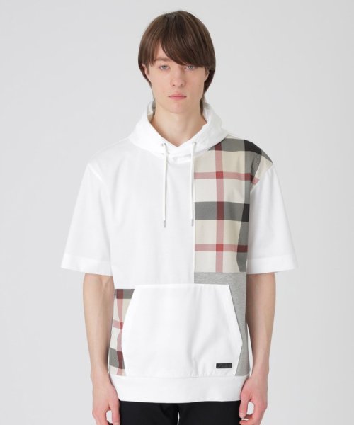 クレストブリッジチェックパッチワークフーディー 