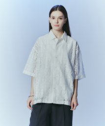 tk.TAKEO KIKUCHI(ティーケー　タケオキクチ)/レースデザインシャツ/ホワイト（201）