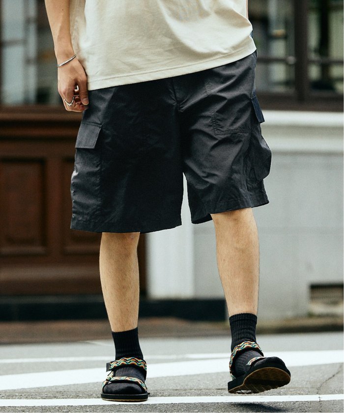 【JOURNAL STANDARD relume Men's】 SIERRA Designs / シエラデザインズ 別注 撥水ナイロン カーゴショーツ メンズ ブラック L ジャーナルスタンダード パンツ パンツ(ボトムス)