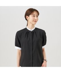 TOKYO SHIRTS/【デザイン】 COFREX 配色衿ギャザー 五分袖 レディースシャツ/506270446