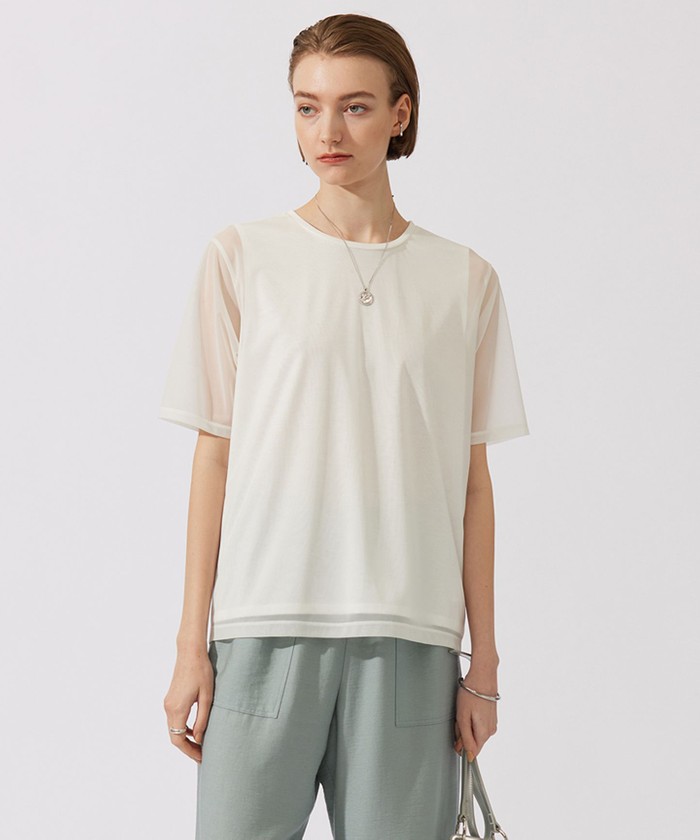 ICB Tシャツ ICB ブラウス シャツ 「新色追加・洗える」 FluidBackSatin T