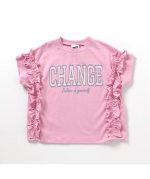 BREEZE(ブリーズ)/WEB限定 カレッジロゴフリルTシャツ/ピンク