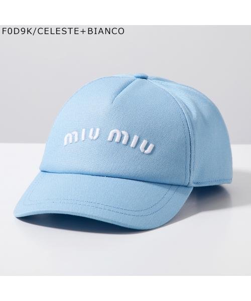 MIUMIU ベースボールキャップ 5HC179 2DP1 刺繍 ロゴ ベースボールキャップ 5HC179 刺繍