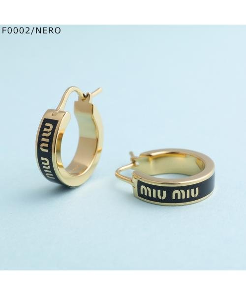 MIUMIU フープピアス 5IO103 2F6T ロゴ フープピアス 5IO103 2F6T