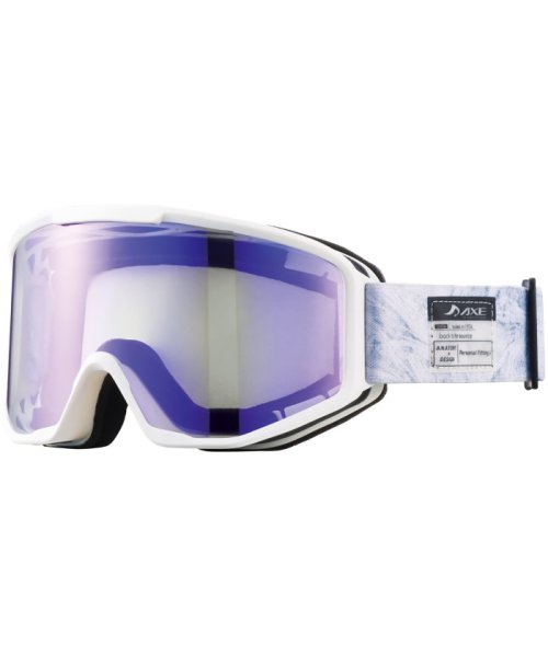 AXE アックス スキー ゴーグル AX800－SPC 調光シングルレンズ 全天候対応 撥水 くも 撥水 レンズ／スモークベース＋バイオレットミラー
