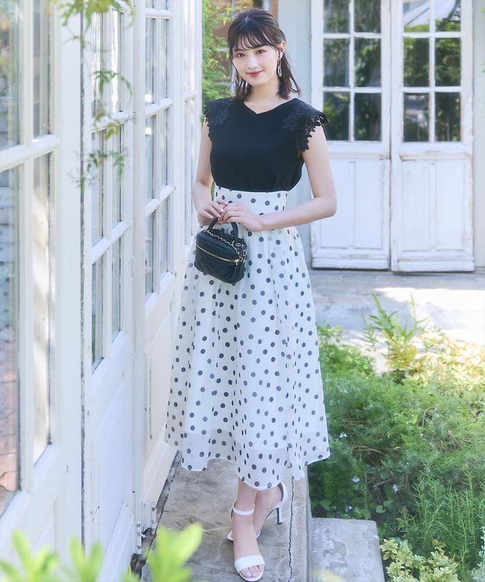 IENA ドットプリントランダムフレアスカート JENNE ジェンヌ ランダム