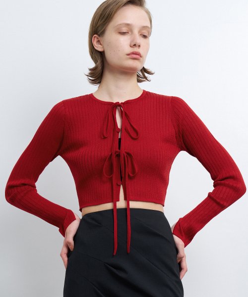 フロントリボンカーディガン 