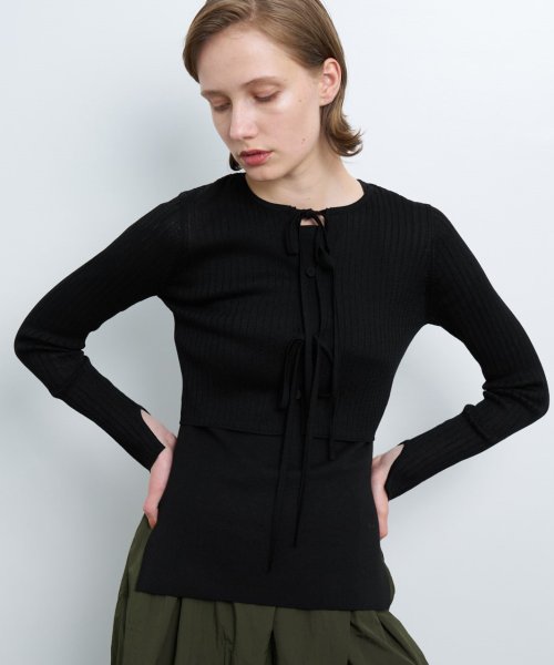 フロントリボンカーディガン 