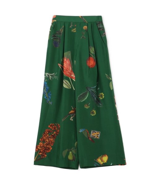 CABaN BIRD SINGING シルク 2タックワイドパンツ 