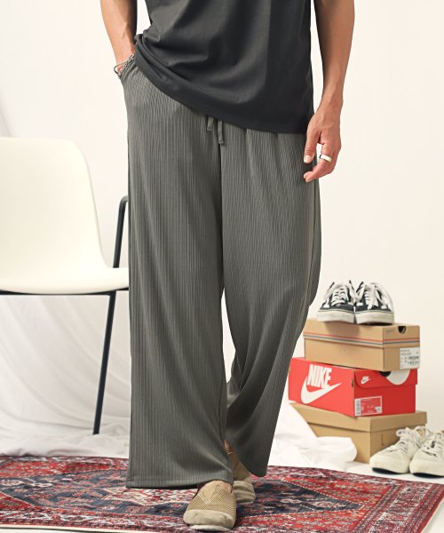 プリーツワイドイージーパンツ/ワイドパンツ メンズ レディース イージーパンツ プリーツ 楊柳 無地 人気・おすすめ|売れ筋商品・話題商品におすすめ 品質チェック済み 安心配送 プリーツワイドイージーパンツ/ワイドパンツ メンズ レディース イージーパンツ プリーツ 楊柳 無地 人気・おすすめ|売れ筋商品・話題商品におすすめ 品質チェック済み 安心配送