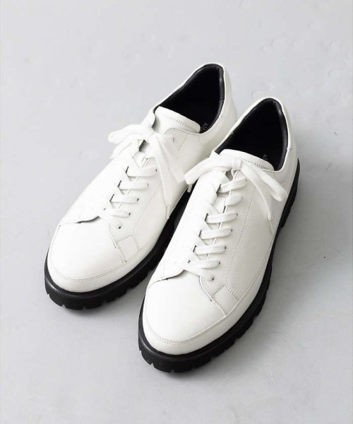 【定番】軽量 タンクソール レザースニーカー 