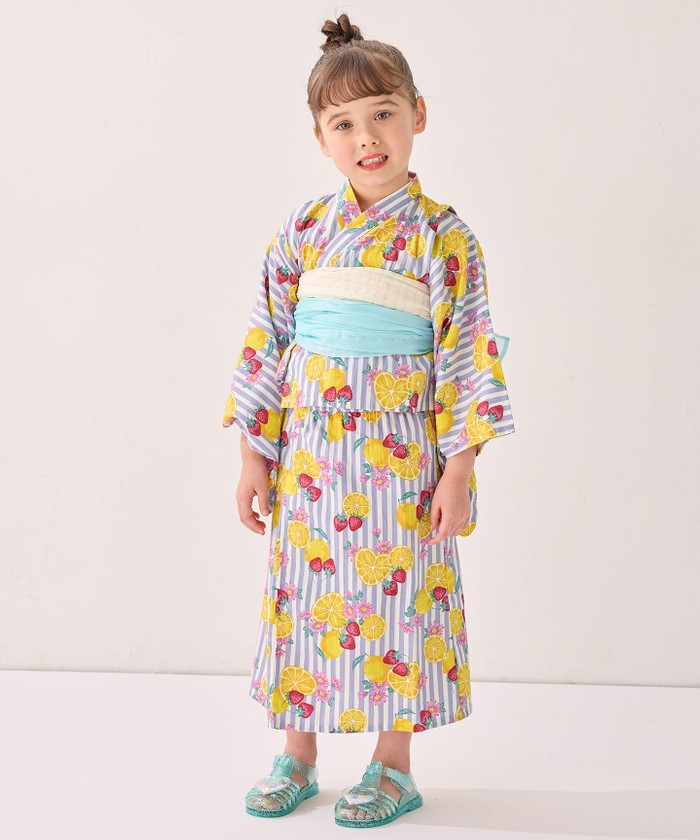 メゾピアノ 浴衣 キッズ 女の子 140 ワンピース りぼん かわいい