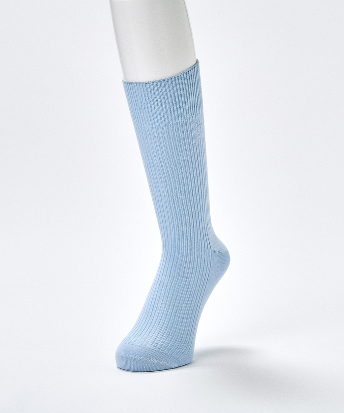 Munsingwear(ings) クルー丈 ワンポイントリブソックス 【返品不可商品】 サックス 25-27 Munsingwear(ings) クルー丈 ワンポイントリブソックス 【返品不可商品】 サックス 25-27