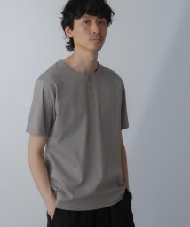 nano・universe(ナノ・ユニバース)/WEB限定/アンチスメル ヘンリーネックTシャツ 半袖/グレージュ3
