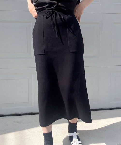 【Liyoca】綿強撚スムースニットスカート －手洗い可－ H165 Liyoca