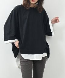 felt maglietta/ゆるっと異素材レイヤードTシャツ/506296087