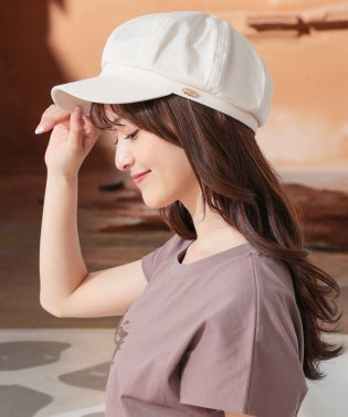 COLZA/プレート付キャスケット 帽子 レディース シンプル サイズ調整 白 黒 ベージュ /506305747