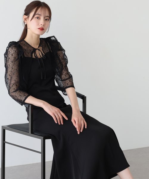 フリルレースボレロ×マーメイドワンピースドレス 