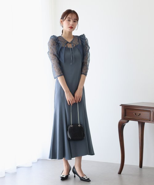 フリルレースボレロ×マーメイドワンピースドレス 