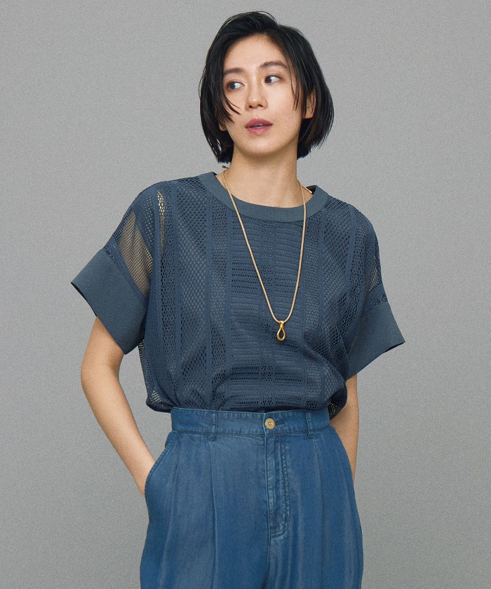 ブルー系｜カットソー・Tシャツ｜自由区 (Lサイズ)(ジユウクエル