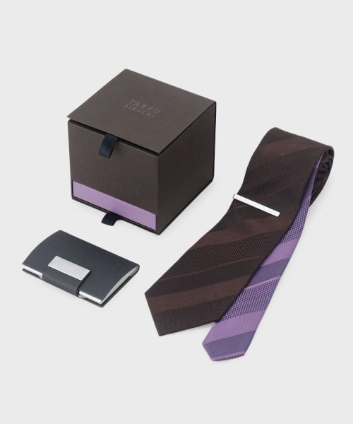 【BOXセット】ネクタイ&タイバー&名刺入れ　セット 