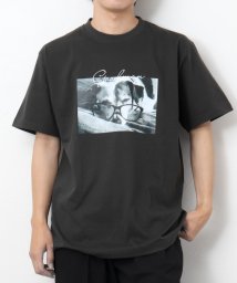 NOLLEY’S goodman(ノーリーズグッドマン)/GOODMAN CAT&DOG photo T－shirts フォトプリントTシャツ/ブラック・グレー系1