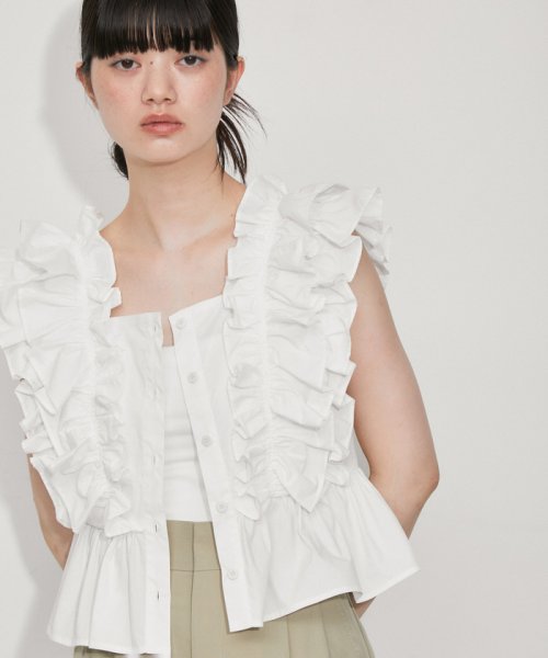 【サステナブル】ペタルフリルブラウス 