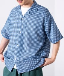 GLOSTER/【GLOSTER/グロスター】メッシュ シアー オープンカラーシャツ (ギンガムチェック/花柄)/506308194