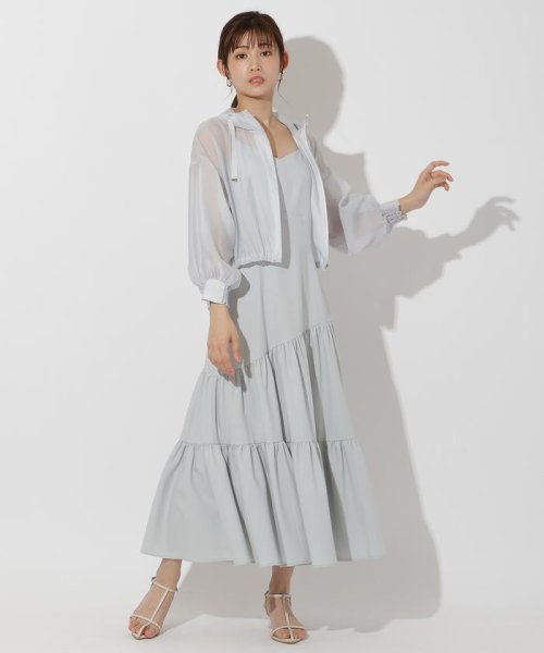 シアーパーカー＋ティアードキャミワンピース 