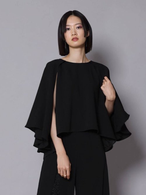 レースドッキングケープブラウス 