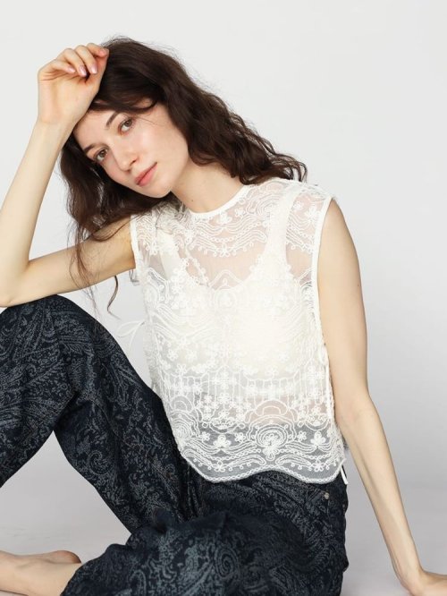 サイドリボン刺繍メッシュブラウス 人気・おすすめ｜省スペース設計・旅行向けにおすすめ お得商品 プライバシー配送