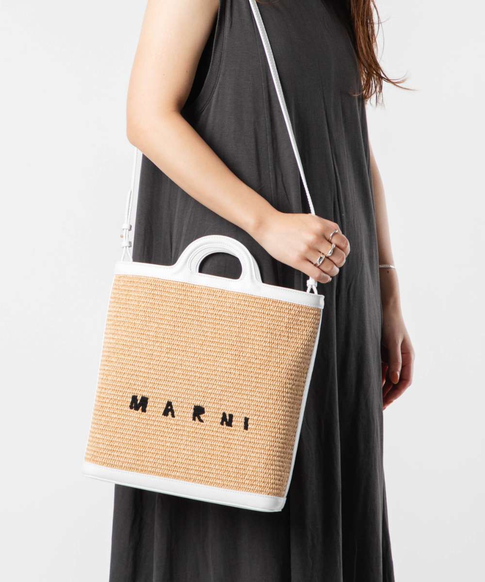 MARNI トートバッグ 黒/ベージュ