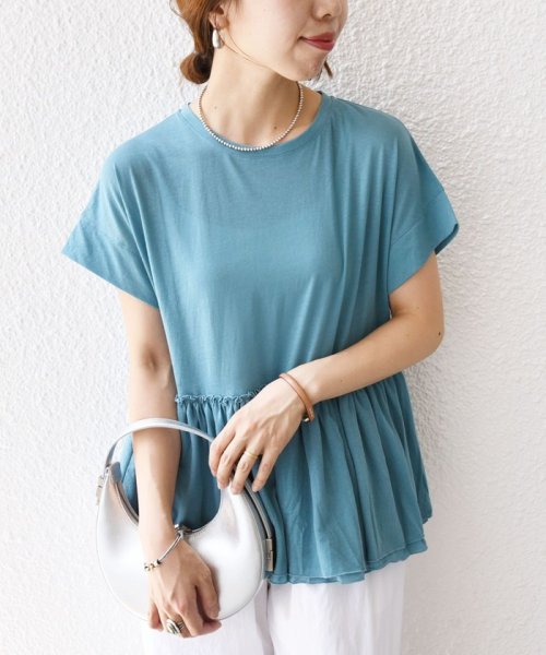 セール】〈接触冷感〉コットン ナイロン ペプラム プルオーバー  