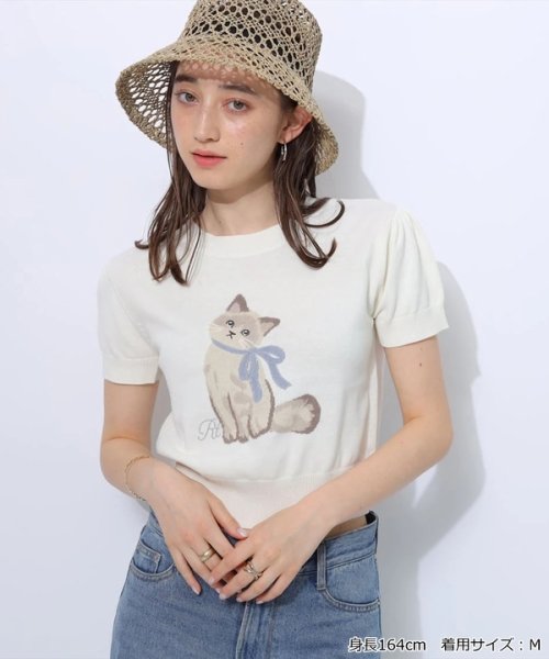 Mimicatパフスリーブニットトップス 予めご了承ください