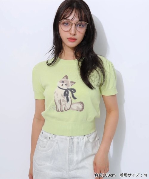 Mimicatパフスリーブニットトップス 予めご了承ください