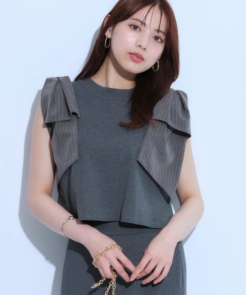 ショルダーリボンニット 予めご了承ください