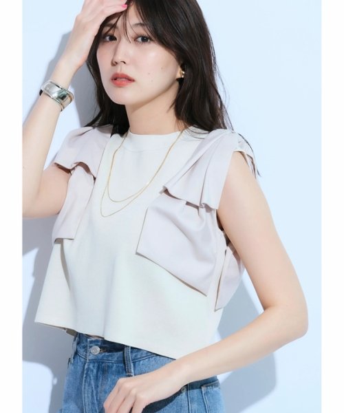 ショルダーリボンニット 予めご了承ください