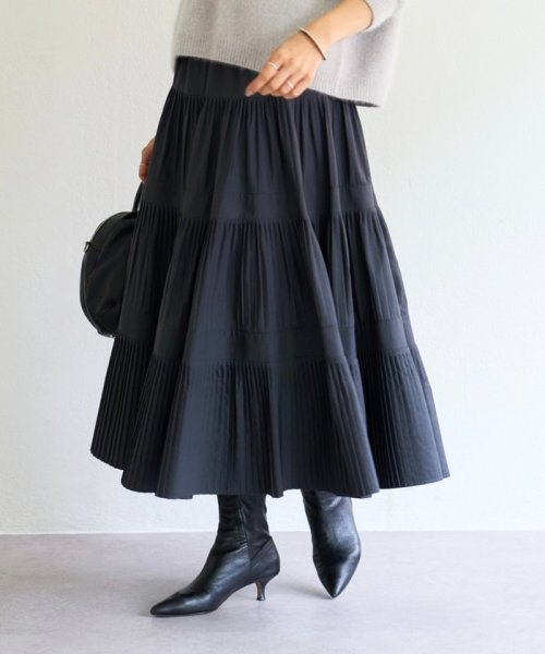 プリーツティアードスカート 