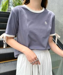 and　Me.../袖リボン ワンポイント 刺繍 リンガー Tシャツ/506344543