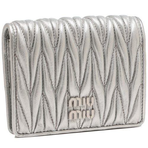 セール】ミュウミュウ 二つ折り財布 マテラッセレザー ミニ財布  