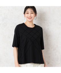 MISSEL/ピンタック刺繍 シルケット天竺Tシャツ/506346045